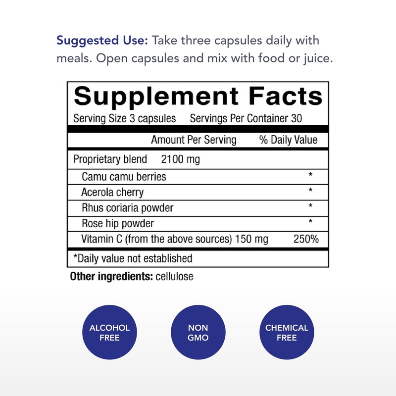 Physician's Strength Power-C - 90 Capsules - Raw Food Vitamin