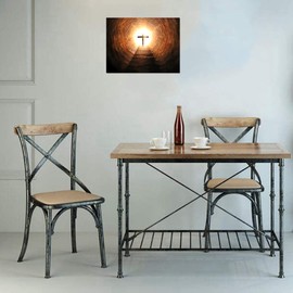 QBQT Cross Stairway to heaven Picture Prayer Room Wall Decor Crosses Landscape Canvas Wall Art Holy Light Picture Artwork Living Room Decor Frame 12x16inch Pull Out of the Abyss