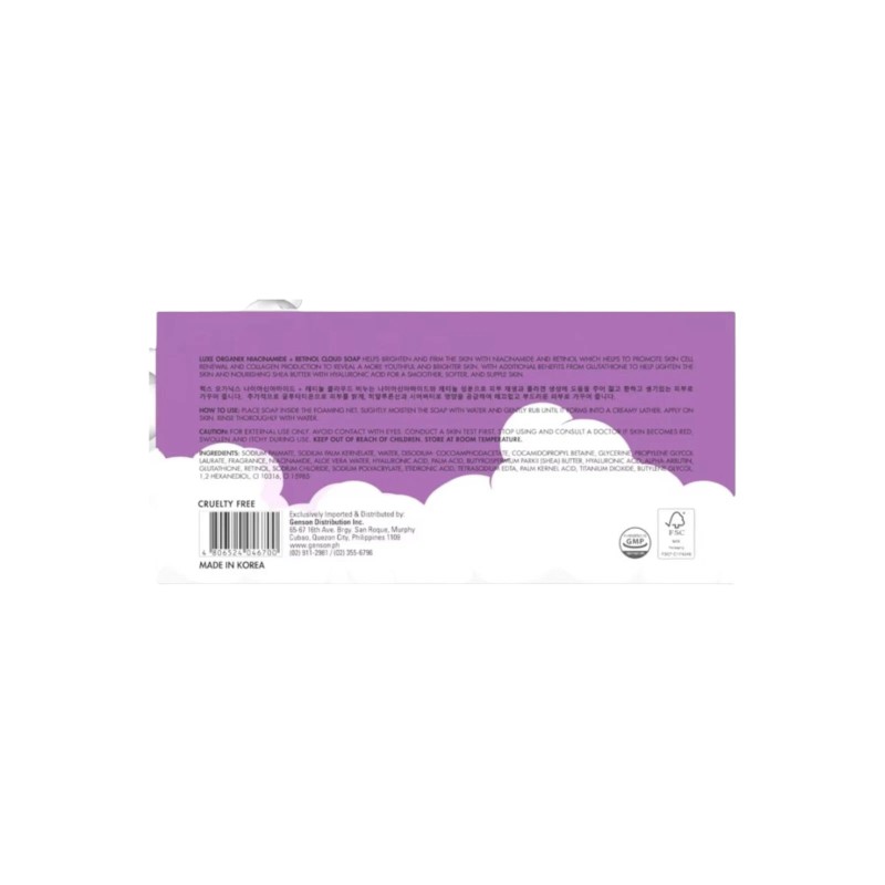 Luxe Organix Niacinamide + Retinol Cloud Soap 3x 80g (Eco