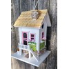 Home Bazaar May Cottage Bird House | Handcrafted Wooden Birdhouse
