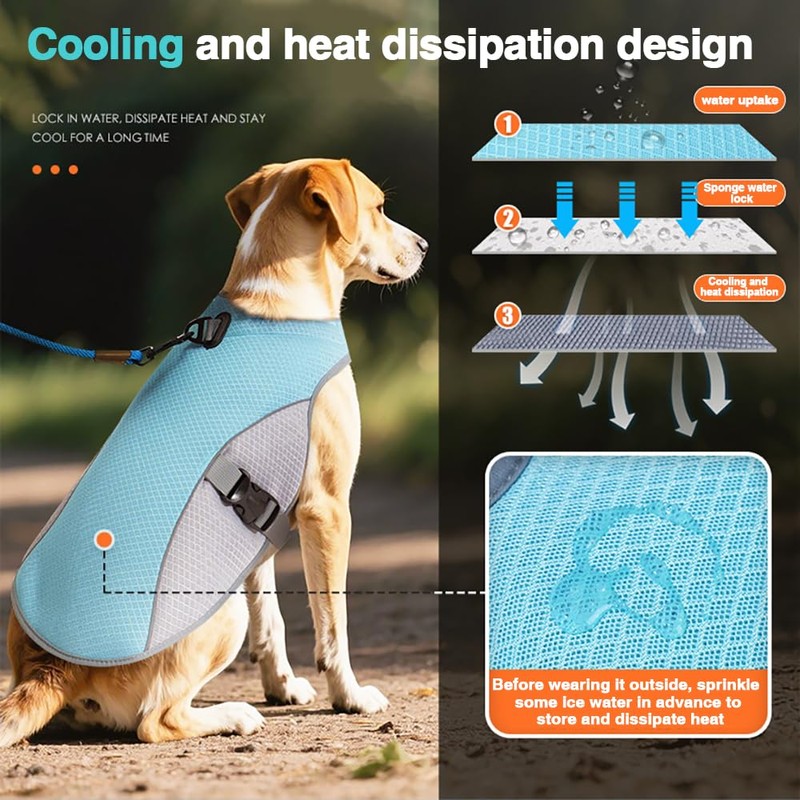 XFSRG Kühlweste Hund UV Schutz Shirt Leichtes Atmungsaktive Sommerweste mit
