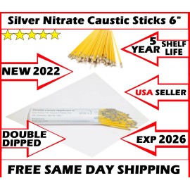 bray 100PS NEW BRAY 2024, 6" CAUSTIC SILVER NITRATE APPLICATORS STICKS FACTORY-SEALED