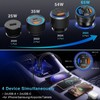 3-Pack Car Charger,4-Port 65W PD+QC 3.0 Car Charger USB C