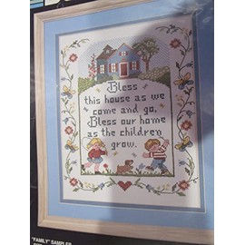 Vintage Bucilla 40395 Stamped Cross Stitch Family Sampler Size 28cm X 36cm