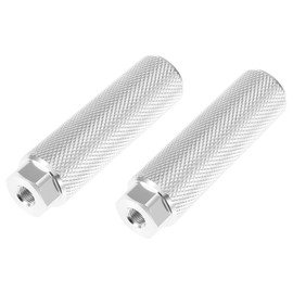 X AUTOHAUX 1 Pair 100x28mm Universal Aluminum Alloy Axle Rear Foot Pegs Footrests for BMX MTB Bike Bicycle Fit 3/8 Inch Axles Silver Tone