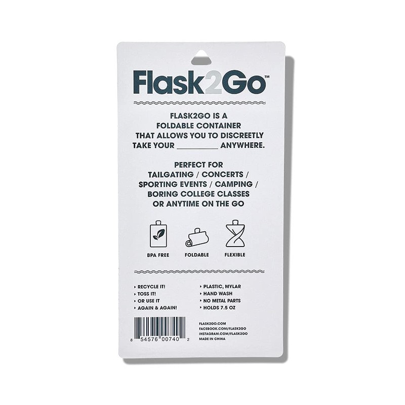 Flask2Go - The Foldable Flexible Flask for Tailgating, Camping, and