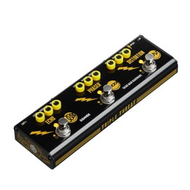 Donner X Third Man Hardware Pedal multiefecto, triple amenaza 3 en 1 pedal de guitarra analógica distorsión Phaser Echo Pedal con adaptador para guitarra eléctrica