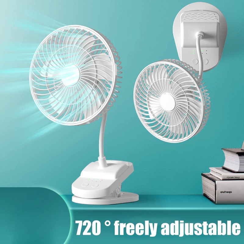 Clip On Fan Portable Rechargeable 720° Rotation Quiet Stroller Fan