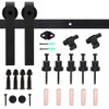 CCJH 11.5FT Single Sliding Barn Door Hardware Kit Black Basic