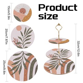 DCIDBEI DIY Diamond Painting Dinner Snack Rack Afternoon Tea Display Tower Bead Pictures Adult Cupcake Display Stand 5D Diamond Painting Serving Plate Exhibition Tower Leaves Macaron Tower