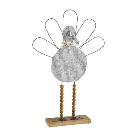 Mud Pie Thanksgiving Turkey Table Sitter, Large, 21 1/2" x 13 3/4", Multi