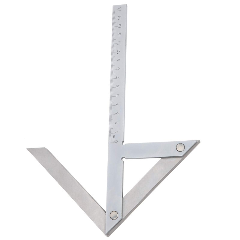 Faceuer Centering Angle Measuring Ruler, Thickened Design, Stainless Steel, 15