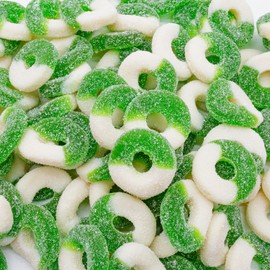 Gummy Candy Bulk 3 lb – APPLE Rings Gummies in Resealable Bag, Soft and Chewy, Light Sugar Coated, Gluten Free