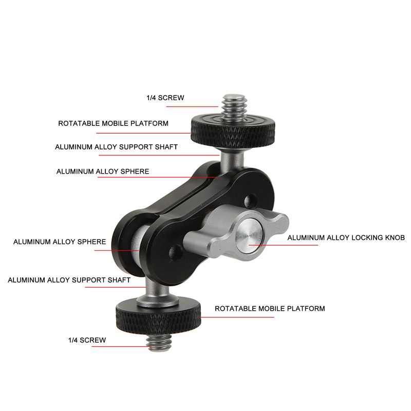 Camera Articulating Arm Aluminium Alloy Adjustable 1/4in Screw Interface Expansion