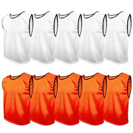 SPORTSBIBS Training Bibs Pack of 10 Football Vests Sports Practice Pinnies Soccer Rugby