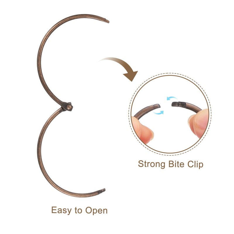 Sourcing Map 12pcs Copper Carbon Steel Shower Curtain Rings, 2.4