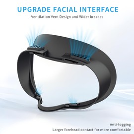 3PCS Face Cover Pad for Oculus Quest 3s - Widen Facial Interface, Cool Ice Silk Face Pad, PU Leather Face Cushion,Mesh Cloth Face Foam Pad Replacement,VR Accessories Set for Meta Quest 3s