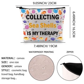 Sea Shells Makeup Bag Seashell Collectors Gift Sea Glass Hunter Gift Seashells Lover Gift Sea Vacation Gift Zipper Pouch (Sea Shells 2UK)