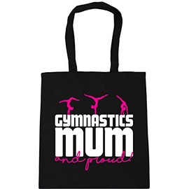 Hippowarehouse Gymnastics Mum and Proud Gymnast Tote Shopping Gym Beach Bag 42cm x38cm, 10 litres