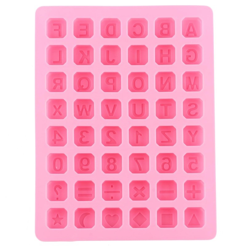 AIBOYA 48 Cavity Alphabet Letter Silicone Candy Molds Number Math