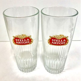 Stella Artois 25 cl Belgium Beer Glass - Set of Two (2) Glasses  New & Free Ship