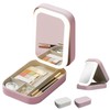 STORICANS Small Makeup Box with Light-Filling Mirror, Portable Cosmetics Case,