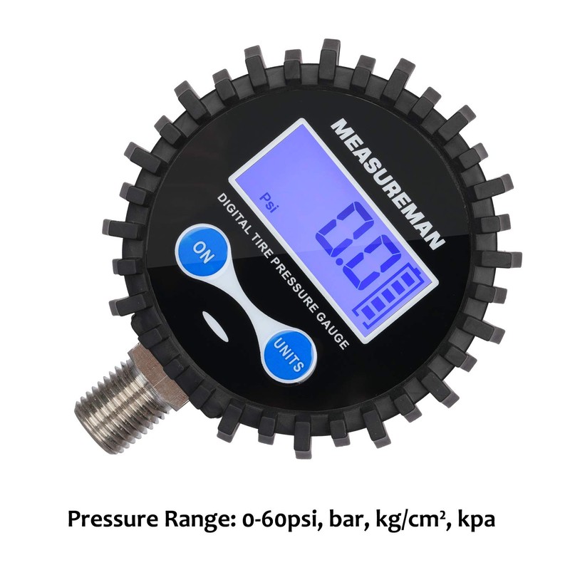 MEASUREMAN 2-1/2" Dial Size Digital Air Pressure Gauge with 1/4''