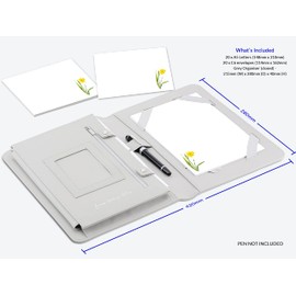 Me Loovely Yellow Daffodil Letter Writing Paper and Envelopes Sets A5 Size Letters Papers Stationery Supplies | Christmas Gifts (20 Letters & 20 Envelopes with Grey Organiser)