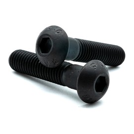 Hippo Hardware M6 (6mm X 25mm) Button Head Screws Black High Tensile 10.9 Hex Allen Socket Bolts (Pack of 5)