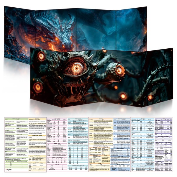 Byhoo 2 PCS DM Screen for D&D 5E with 2