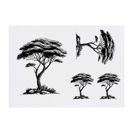 Azeeda 4 x 'Baum mit Gras' Temporäre Tattoos - Wasserfest, Hautfreundlich & Ungiftig · Transfers in Verschiedenen Größen (TO00078684)