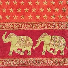 IHR Ideal Home Range Indian Elephants, 33 x 33 cm, 3-Ply, IHR Napkins, Pack of 20