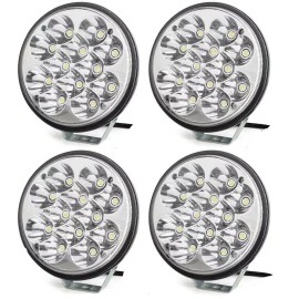 Pro Form 4pc 6" Round LED Off road Pod Lights Bar 36W with Mounting Bracket bumper rack