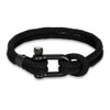 ZENSE - Black Nautical Shackle Bracelet for Men Braided Rope
