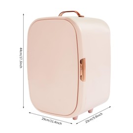 TFCFL 12L Skincare Fridge, Mini Makeup Refrigerator Intelligent Constant Temperature Control Cool-50W & Hot-48W for Car, Office Desk,College Dorm Room, Cosmetics, Skin Care, Food (Pink)
