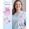 Besoar Nurse Badge Reel Retractable - Cute Pink Cup Badge