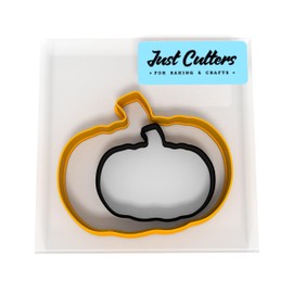 Just Cutters Pumpkin Shaped Cookie Cutter | Plastic Cutter for Baking, Fondant, Clay, Pastry, Icing, Jewellery (5CM + 8CM)