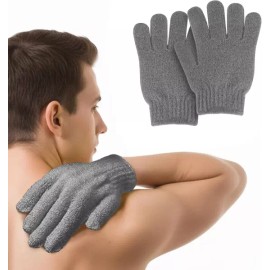 2 PCS 각질 제거 장갑 스크럽 루파 바디 목욕 그레이 [A5-white] 2 PCS Exfoliating Gloves Scrub Loofah Body Bath Gray [A5-white]