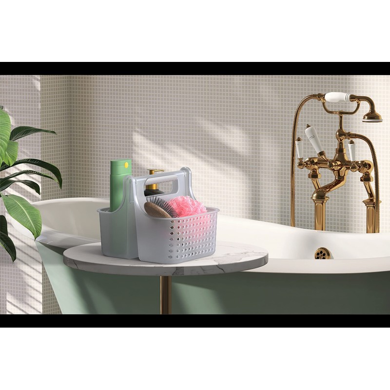 Brookstone Portable Shower Caddy Basket - BPA Free Hard Plastic