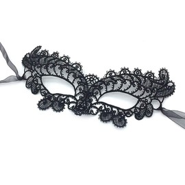 iMapo Masquerade Mask for Women, 2 Pack Mardi Gras Party Lace Masks, Prom Princess Venetian Masks - Black