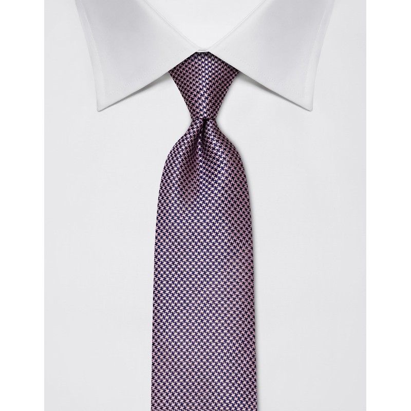 Vincenzo Boretti Men's Tie Pure Silk Houndstooth Pattern Elegant Men's