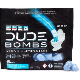 Dude Products Bombs Deodorizing Toilet Freshener Fresh Scent 40 Pods Assorted Styles