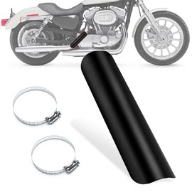 Motorcycle Heat Shield, Universal Motorcycle Exhaust Trim Heat Shield Metal Moto Exhaust Cover with Stainless Steel Cable Ties Heat Protection Plate Exhaust for Majority Motocross Bike, Black, Pack of 1