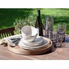 Abode Homewares Organic Coupe Wheat PolyPro 12-Piece Dinnerware Set, Off-White