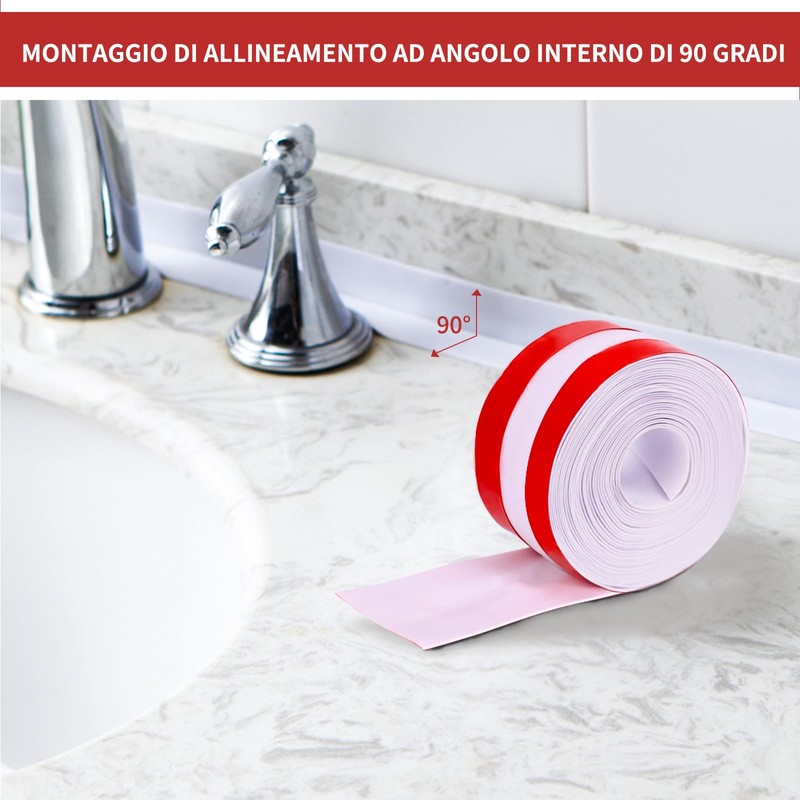 3 Piece Waterproof Sealing Tape Set, 3 Soft Skirting Board