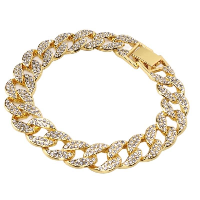 Cuban Bracelet Cuban Boutique Rhinestone Jewelry Hip Hop Couple Bracelet