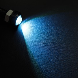 [Pack of 2] Waterproof Large LED Spotlight Ice Blue 12V 18mm (Black Socket)