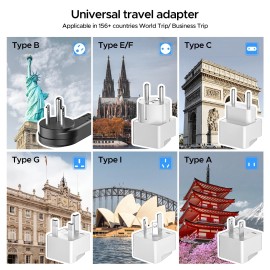 Key Power 2000W Step Down Converter, 220V to 110V Voltage Converter  with 3AC and 4USB