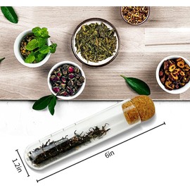 2 PCS Glass Tea Infuser, Glass Tea Strainer Tea Infuser with Cork Lid Drinkware Reusable Tea infusers for Loose Tea, Tea Diffusers for Loose Tea