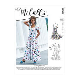 McCall's M8177A5 Ladies Princess Hem Button Sewing Pattern M8177 Paper White Dress Sizes 6-14